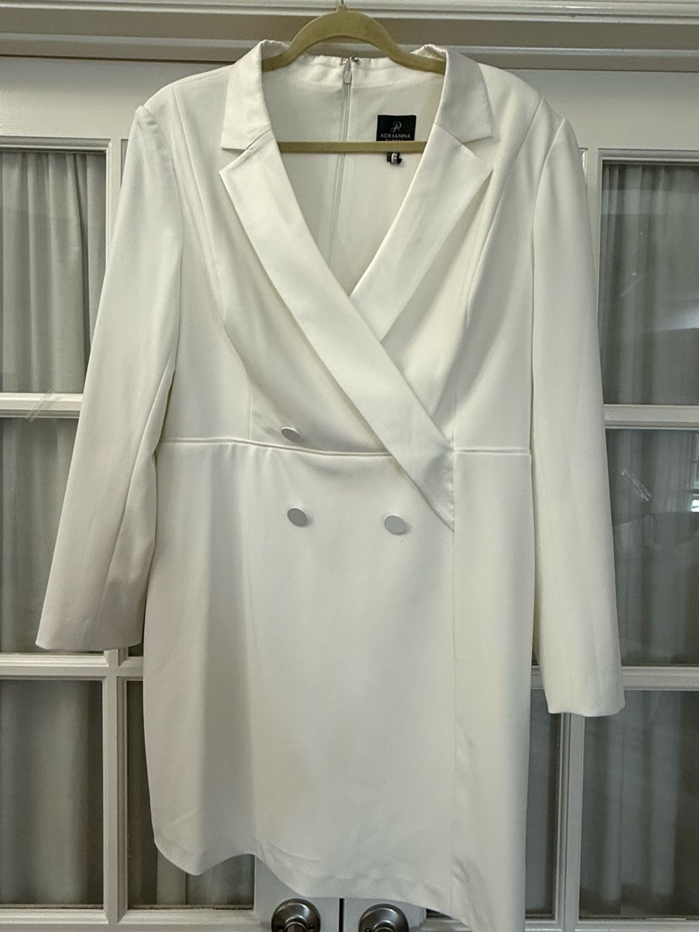 Adrianna Papell White Suit Dress